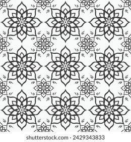 Black ornament, identical repeating figures.