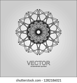 Black ornament, mandala, circle, pattern for the laser, ornament, textiles, a logo, registration.