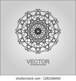 Black ornament, mandala, circle, pattern for the laser, ornament, textiles, a logo, registration.