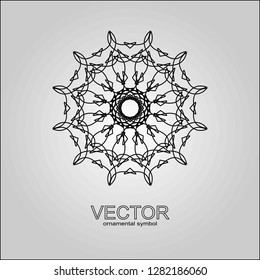 Black ornament, mandala, circle, pattern for the laser, ornament, textiles, a logo, registration.