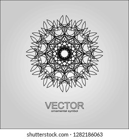 Black ornament, mandala, circle, pattern for the laser, ornament, textiles, a logo, registration.