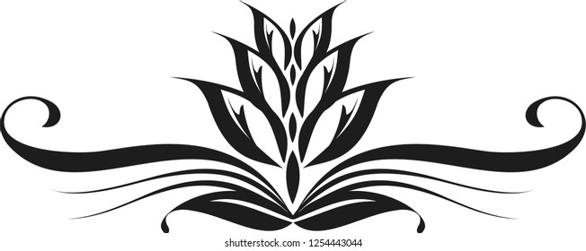 black ornament on white background