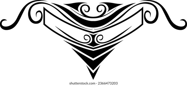Black ornament tattoo, tattoo illustration, vector on a white background.