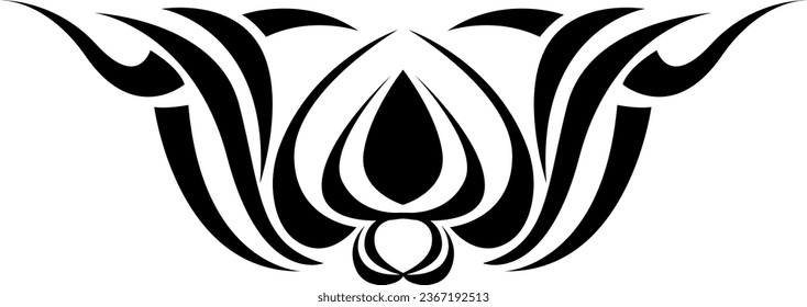 Black ornament tattoo, tattoo illustration, vector on a white background.