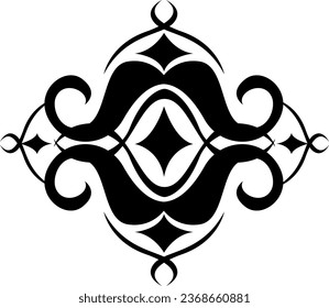 Black ornament tattoo, tattoo illustration, vector on a white background.