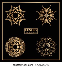 black ornament vector set mandala