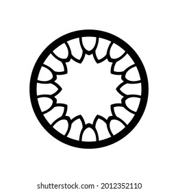Black ornamental circular pattern on white background. Element for design. Vector illustration.