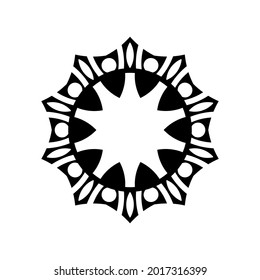 Black ornamental circular pattern on white background. Element for design. Vector illustration.
