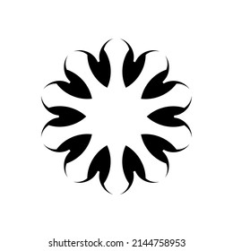 Black ornamental circular pattern on white background. Card template design. Vector illustration.