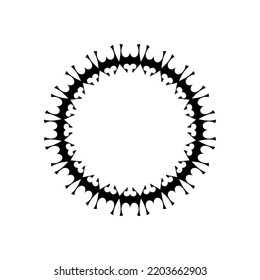 Patrón circular ornamental negro sobre fondo blanco. Diseño de plantilla de tarjeta. Marco vectorial decorativo.