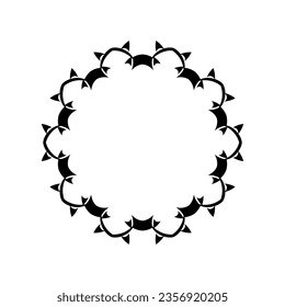 Schwarz-Zierkreismuster auf weißem Hintergrund. Kartenvorlagendesign. Dekorativer Vektorrahmen.