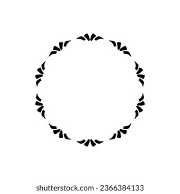 Black ornamental circular pattern on white background. Card template design. Vector illustration.