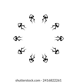 Patrón circular ornamental negro sobre fondo blanco. Diseño de plantilla de tarjeta. Ilustración vectorial.