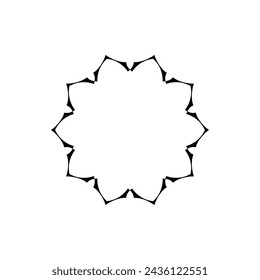 Black ornamental circular pattern on white background. Card template design. Decorative vector frame.