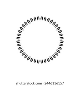 Patrón circular ornamental negro sobre fondo blanco. Diseño de Plantilla de tarjeta. Marco de Vector decorativo.