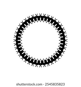 Black ornamental circular pattern on white background. Card template design. Decorative vector frame.