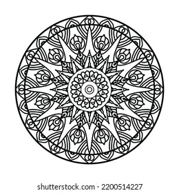 black ornamental mandala design background,mandala design,Mandala pattern Coloring book Art wallpaper design, black and white mandala