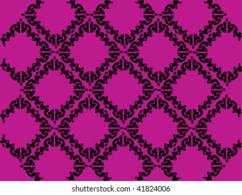 Patrón ornamental negro sobre el fondo del crimen