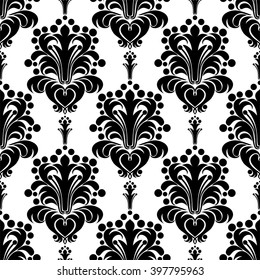 Black ornamental Pattern on white - design Template