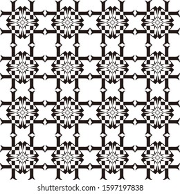 black ornamental repeat pattern.Vector.Seamless print.