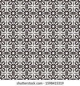 black ornamental repeat pattern.Vector.Seamless print.