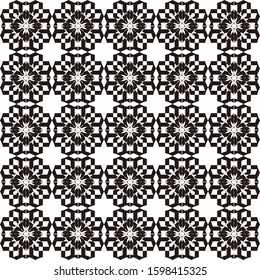 black ornamental repeat pattern.Vector.Seamless print.