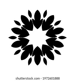 Black ornamental round pattern on white background. Element for design. Vector illustration.