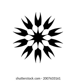 Black ornamental round pattern on white background. Element for design. Vector illustration.