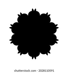 Patrón redondo ornamental negro sobre fondo blanco. Diseño de plantilla de tarjeta. Ilustración vectorial.