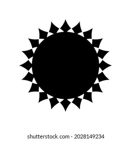 Patrón redondo ornamental negro sobre fondo blanco. Diseño de plantilla de tarjeta. Ilustración vectorial.