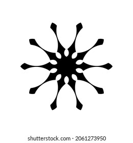 Black ornamental round pattern on white background. Element for design. Vector illustration.