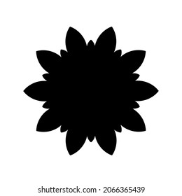 Black ornamental round pattern on white background. Card template design. Vector illustration.