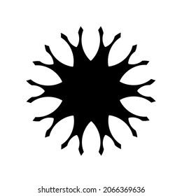 Patrón redondo ornamental negro sobre fondo blanco. Elemento para el diseño. Ilustración vectorial.