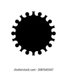 Black ornamental round pattern on white background. Card template design. Vector illustration.