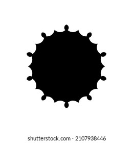 Black ornamental round pattern on white background. Card template design. Vector illustration.