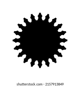 Black ornamental round pattern on white background. Card template design. Vector illustration.