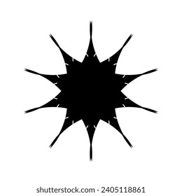 Black ornamental round pattern on white background. Graphic drawing. Vector illustration.