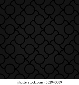 Black ornamental seamless pattern background in alien style. Actual texture. Equable medley repeatable backdrop.