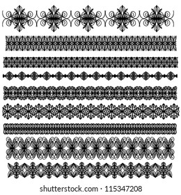 Black ornamental vector trim collection