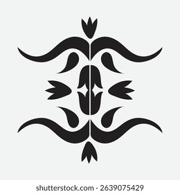 Black Ornate Floral Pattern and Graphic art