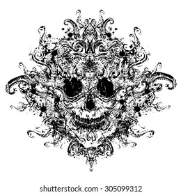 Black ornate skull