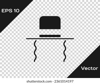 Black Orthodox jewish hat with sidelocks icon isolated on transparent background. Jewish men in the traditional clothing. Judaism symbols.  Vector Illustration