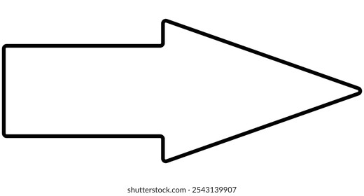 black out line long arrow icon. big size long arrow icon . black direction arrow on white background eps 10. Replaceable outline arrow icon . 