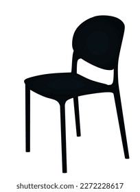 Black outdoor chair. vector illustration