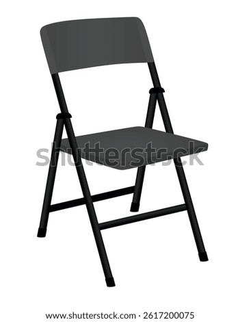 Black outdoor chair. vector illustration