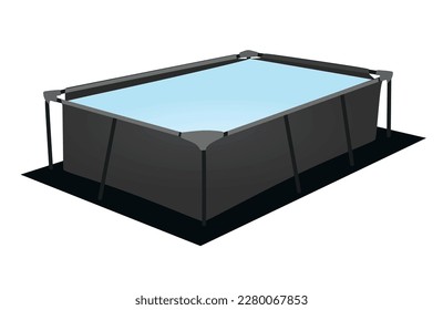Piscina exterior negra. ilustración vectorial
