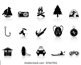 black outdoors and camping icon