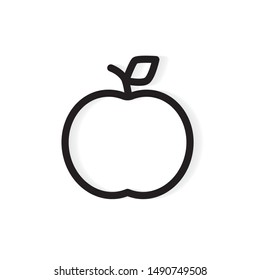 black outline of apple icon- vector illustration