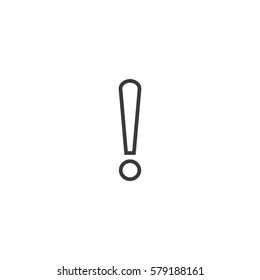 Black outline attention sign vector illustration on white background.