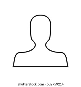 Black outline avatar silhouette default anonymous faceless unisex profile picture person human social media user icon on a white background simple trendy minimalistic flat isolated design vector image